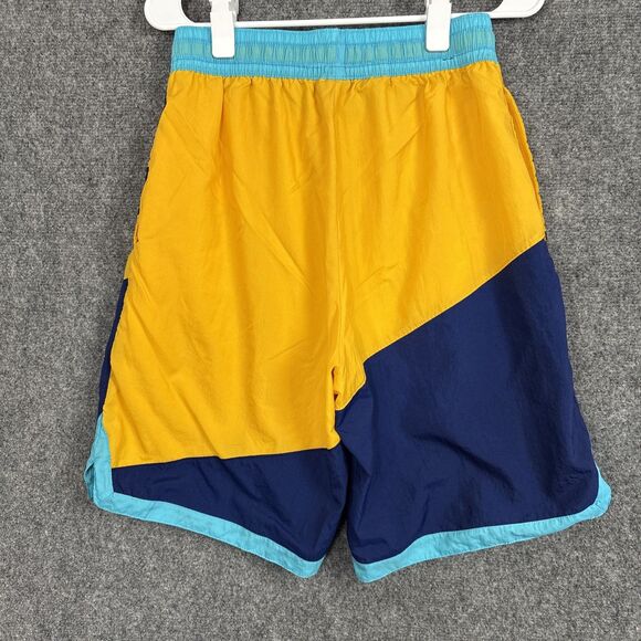 Nike Swim Shorts Mens Size M Blue Yellow Logo Beach Nature - Picture 2 of 10